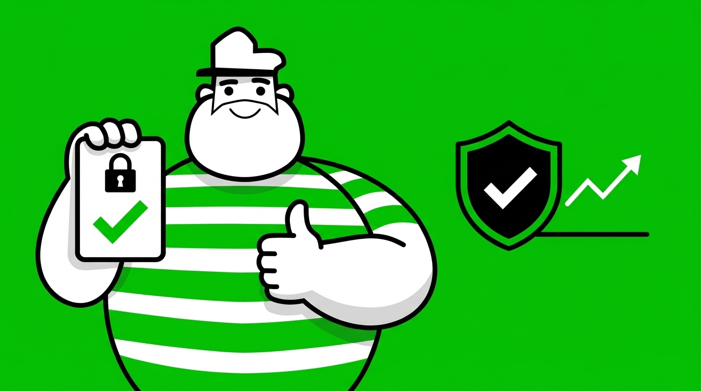 Editorial illustration of an AI-in-CI trust model with default-deny permissions