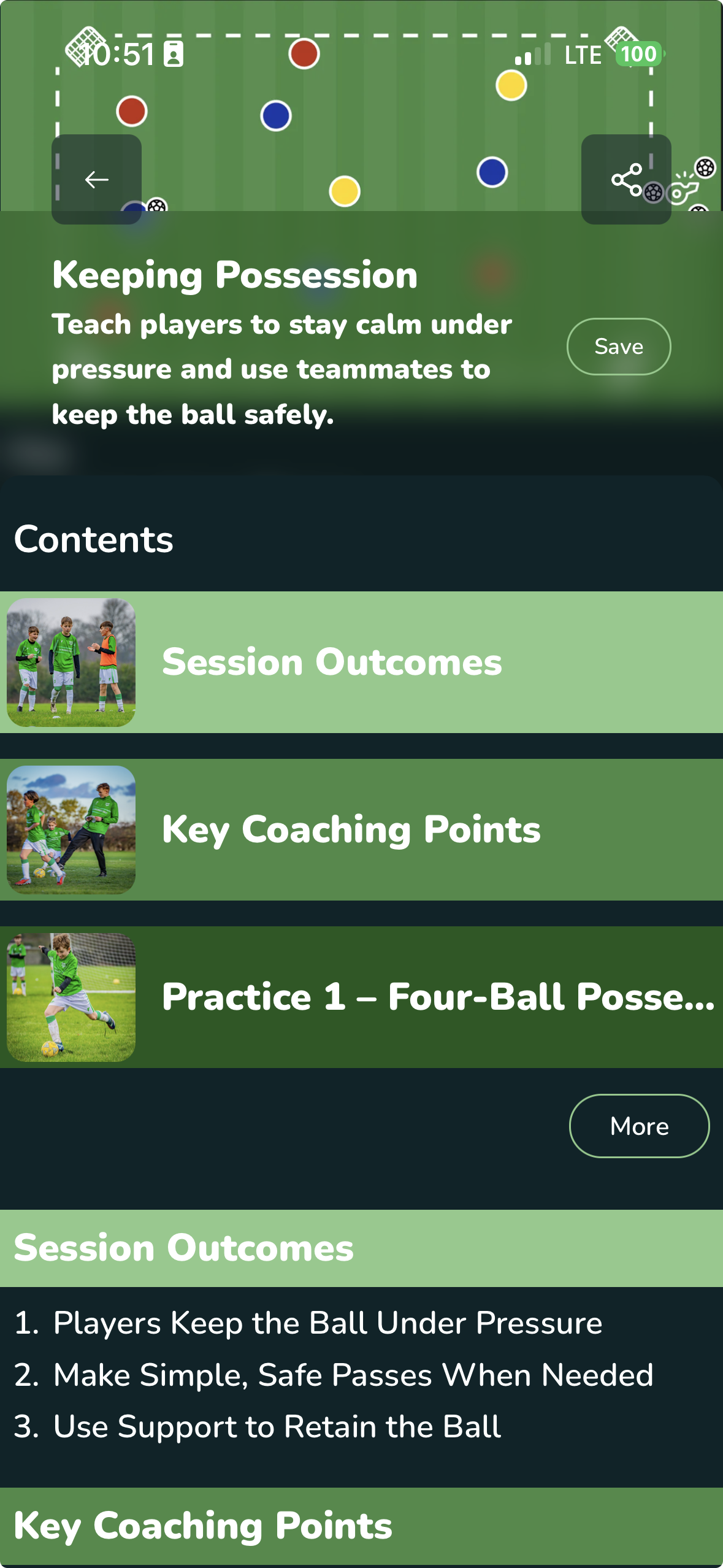 The Grassroots Coach keeping possession session detail